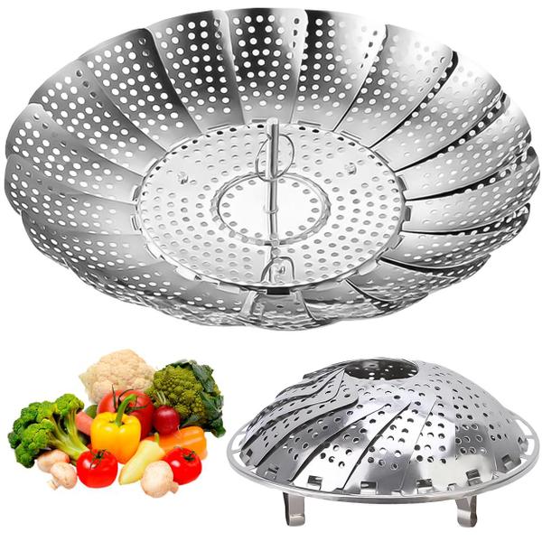 Cesto De Cozimento Vapor Legumes Inox Panela Vaporeira - Uny Gift Imagem de Cesto De Cozimento Vapor Legumes Inox Panela Vaporeira