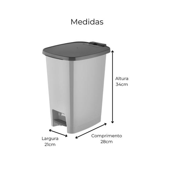 Cesto De Lixo 10litros Cozinha Com Pedal De Piso Mood Nobre Imagem de Cesto De Lixo 10litros Cozinha Com Pedal De Piso Mood Nobre