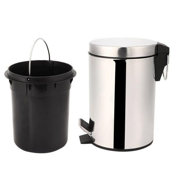 Imagem de Cesto De Lixo 12L Aço Inox Com Pedal Banheiro Cozinha Clink