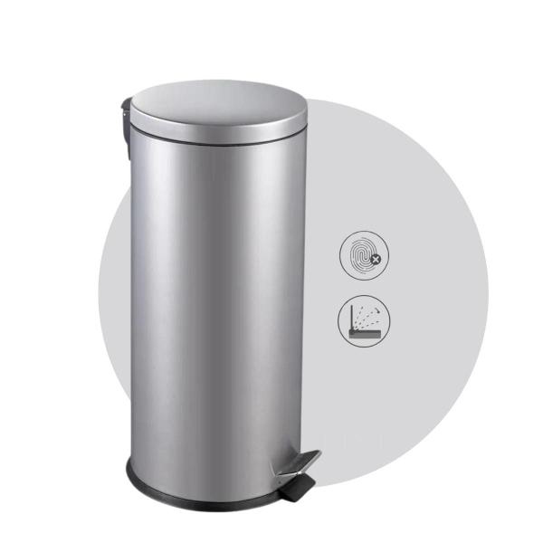 Cesto De Lixo Com Pedal 30 Litros Lixo Cozinha Inox - Oferta
