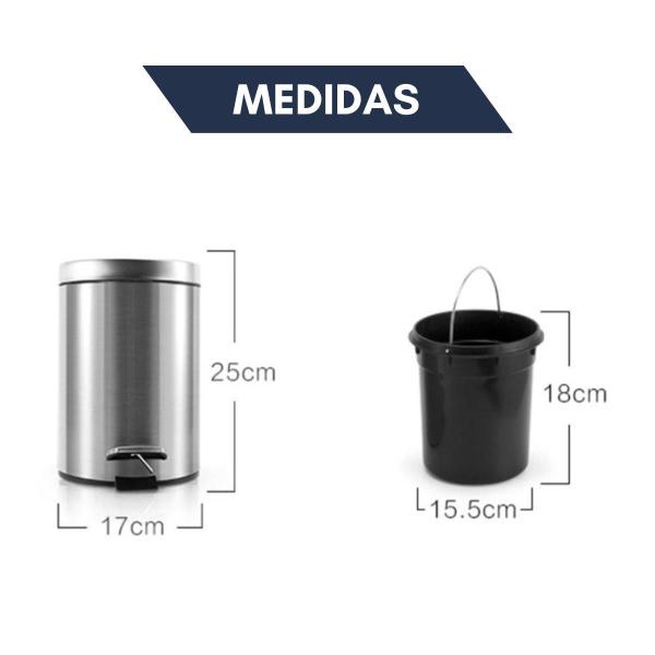 Imagem de Cesto De Lixo Inox 3L Com Sistema De Pedal