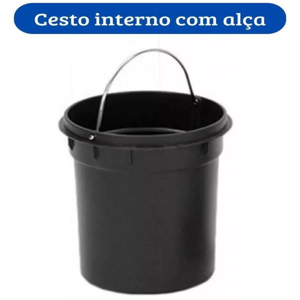 Imagem de Cesto de lixo luxo inox 12 litros com pedal e tampa para banheiro e cozinha