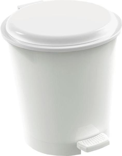 Cesto de Lixo Redondo Branco Com Pedal 12 litros Uninjet