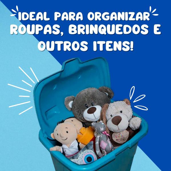 Imagem de Cesto de Roupa Infantil Kids Ursinho Fechado Organizador