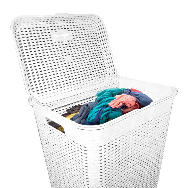 Imagem de Cesto de Roupa Multiuso Organizador Telado Rattan Tampa 72L