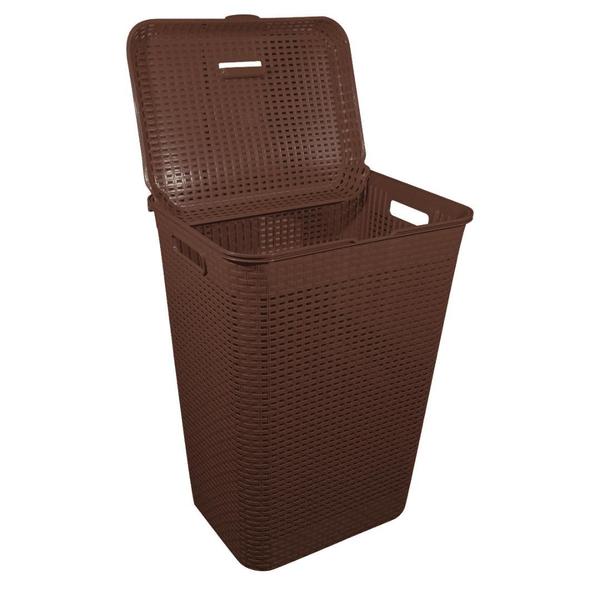 Imagem de Cesto de Roupa Multiuso Organizador Telado Rattan Tampa 72L