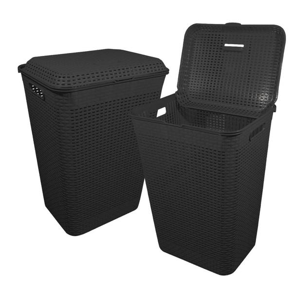 Imagem de Cesto de Roupa Multiuso Organizador Telado Rattan Tampa 72L