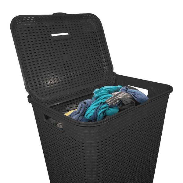 Imagem de Cesto de Roupa Multiuso Organizador Telado Rattan Tampa 72L