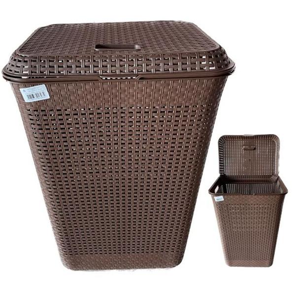 Cesto de Roupa Retangular 72 Litros Rattan - AJA Imagem de Cesto de Roupa Retangular 72 Litros Rattan