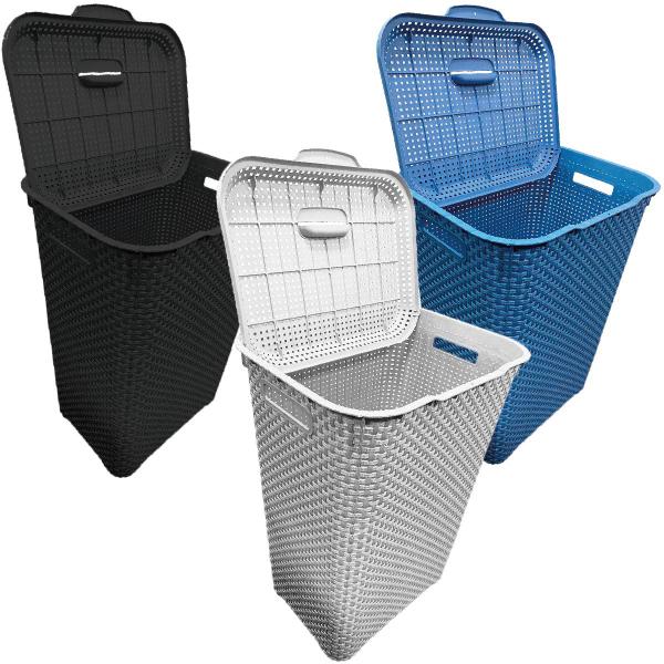 Cesto De Roupa Suja 72 Litros Rattan Resistente Lavanderia Organizador - BIG MIX Imagem de Cesto De Roupa Suja 72 Litros Rattan Resistente Lavanderia Organizador