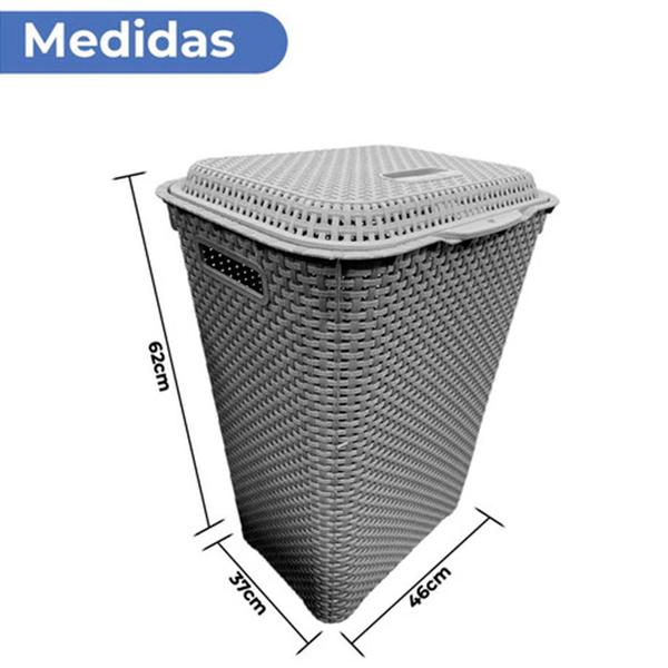 Imagem de Cesto De Roupa Suja 72 Litros  Rattan Resistente Lavanderia Organizador 