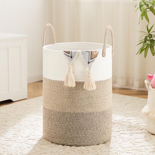 Imagem de Cesto de roupa suja Artfeel Woven Cotton Rope 80L para armazenamento