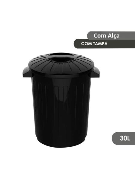 Imagem de Cesto De Roupa Suja Pequeno Para Lavanderia 30 Litros Cesto Com Tampa e Alça Cesto de Lixo 