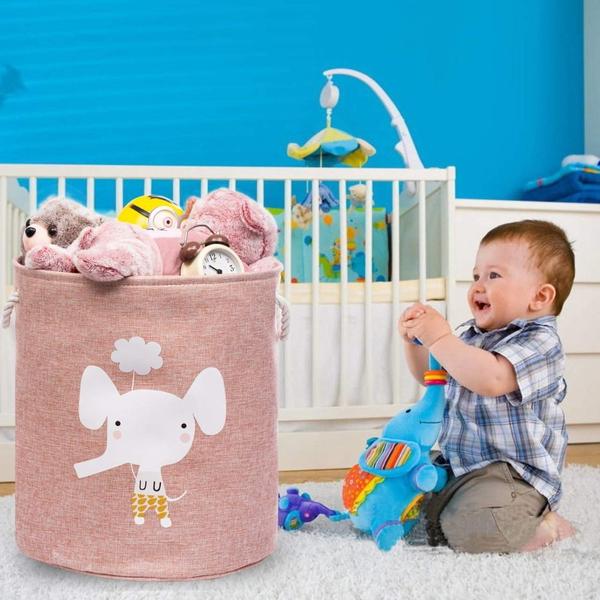 Cesto de roupa suja Wokex dobrável com tampa para armazenamento de brinquedos 40x45cm Imagem de Cesto de roupa suja Wokex dobrável com tampa para armazenamento de brinquedos 40x45cm