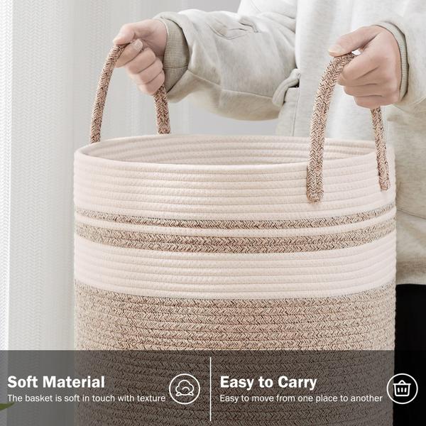 Imagem de Cesto de roupa suja YOUDENOVA Woven Rope 58L para quarto