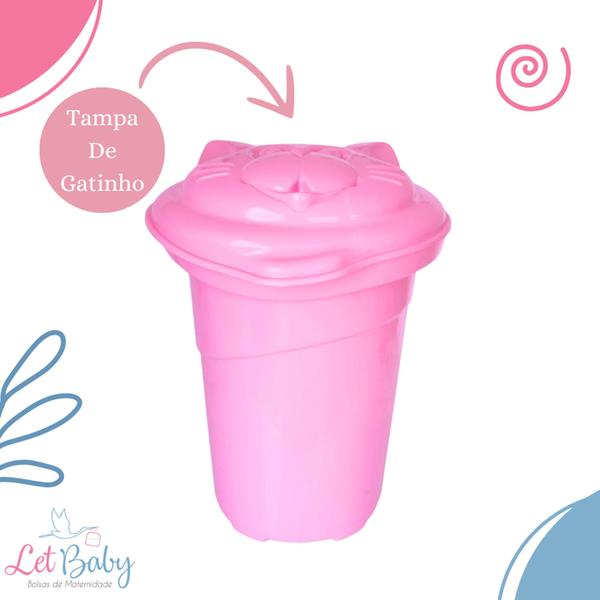 Imagem de Cesto de roupas bebê organizador infantil com tampa plastibaby 36l - menino e menina