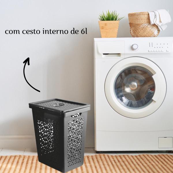 Imagem de Cesto De Roupas Sujas Com Cesto Interno-preto