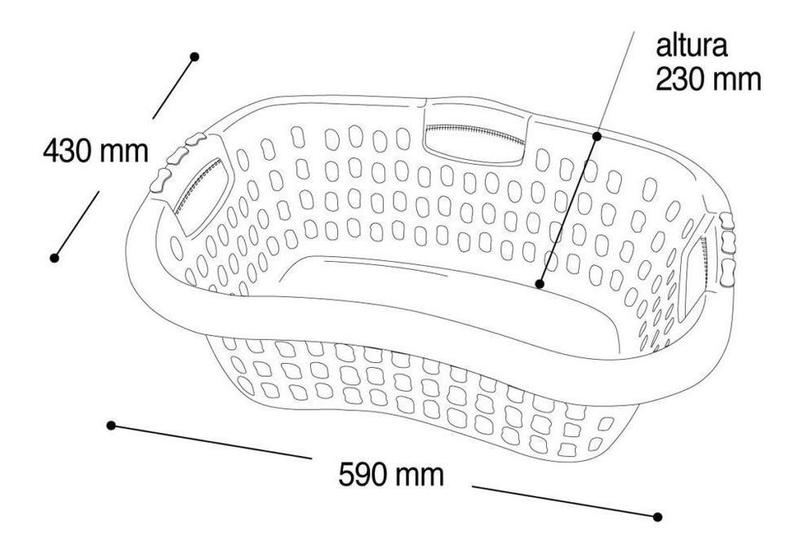 Imagem de Cesto de Roupas Telado Angular  59x43x23 32 Litros 25611PM Arqplast