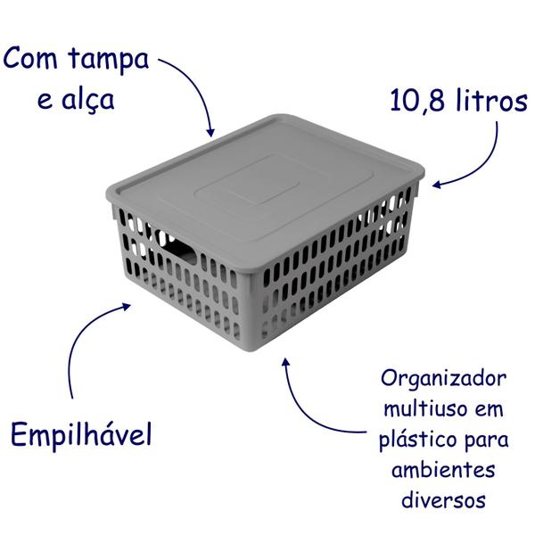 Imagem de Cesto Decorativo Caixa Organizador Box Cozinha Casa Kit C/ 2