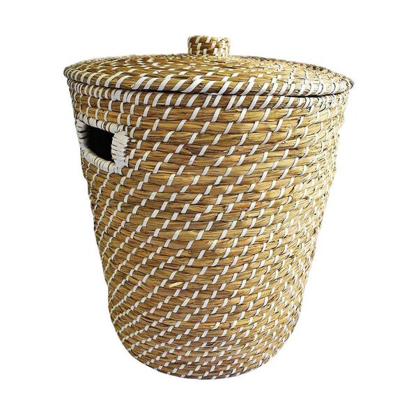 Imagem de Cesto em Plancton Vegetal 45cm Fibra Natural Claro BTC