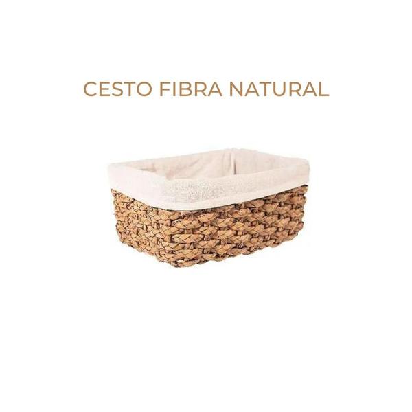 Imagem de Cesto Fibra Natural C/ Forro Em Algodão Chaff