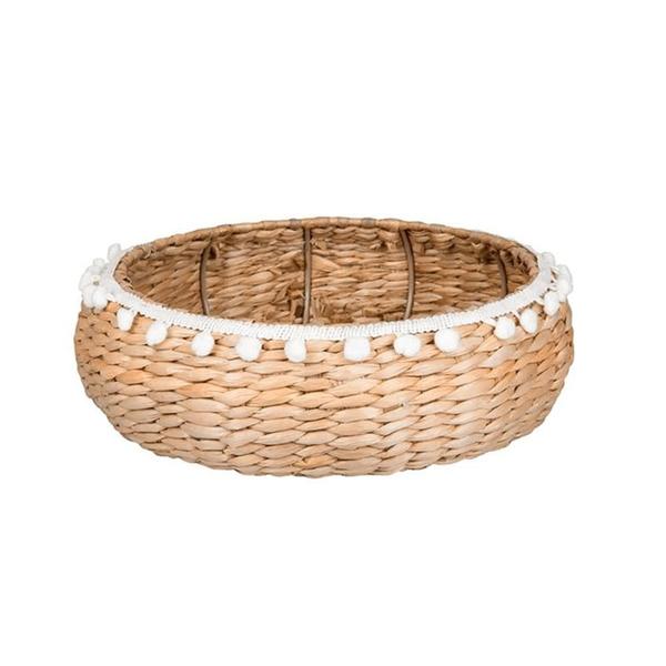 Cesto Folk Redondo Fibra Natural 35X38x10cm - Yoi Imagem de Cesto Folk Redondo Fibra Natural 35X38x10cm - Yoi