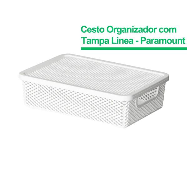 Imagem de Cesto Linea Organizador Com tampa e Alça 8cm x 26cm x 36cm