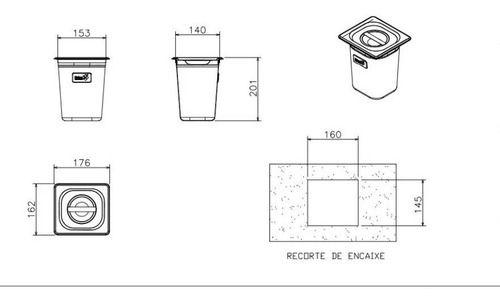 Imagem de Cesto Lixo 3,5l Inox Cozinha E Banheiro C/ Tampa Removível Moderna