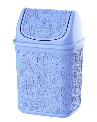 Imagem de Cesto Lixo para Pia 4,5 litros PP Floral Azul