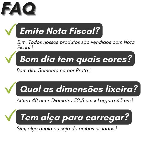 Imagem de Cesto Lixo Tampa Alça Laterais Lixeira 30 Litros Kit 2 Peças Cozinha Lavanderia Latão Rua Área Gourmet Festas Churrasco