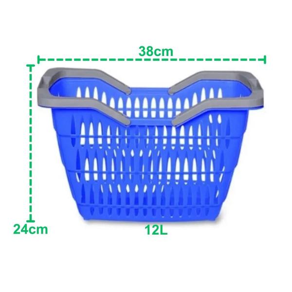 Imagem de Cesto Multiuso 12 Litros Supermercado Comércio Organizador Compras Cestinha