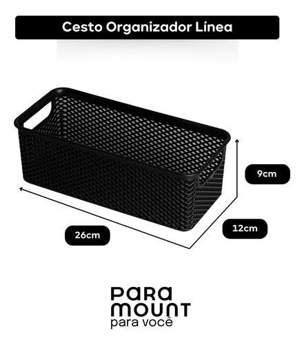 Imagem de Cesto Multiuso 26 X 12 X 9cm Organizador Decorativo Preto