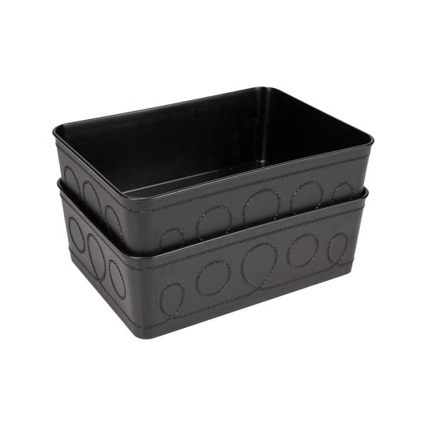 Imagem de Cesto Multiuso Decorativo Preto 19X13,5X6,5Cm 123Organizei