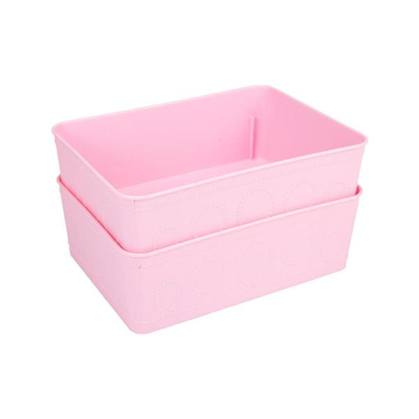 Imagem de Cesto Multiuso Decorativo Rosa 19X13,5X6,5Cm 123Organizei