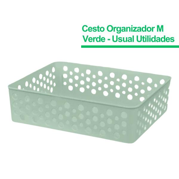 Imagem de Cesto Multiuso Empilhável Organizador Médio Lavanderia Prático Versátil Decorativo