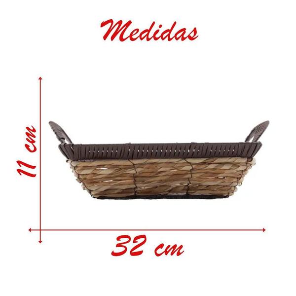 Cesto Multiuso Porta Frutas Palha Fruteira Com Alça 32cm - Gici Decor Imagem de Cesto Multiuso Porta Frutas Palha Fruteira Com Alça 32cm