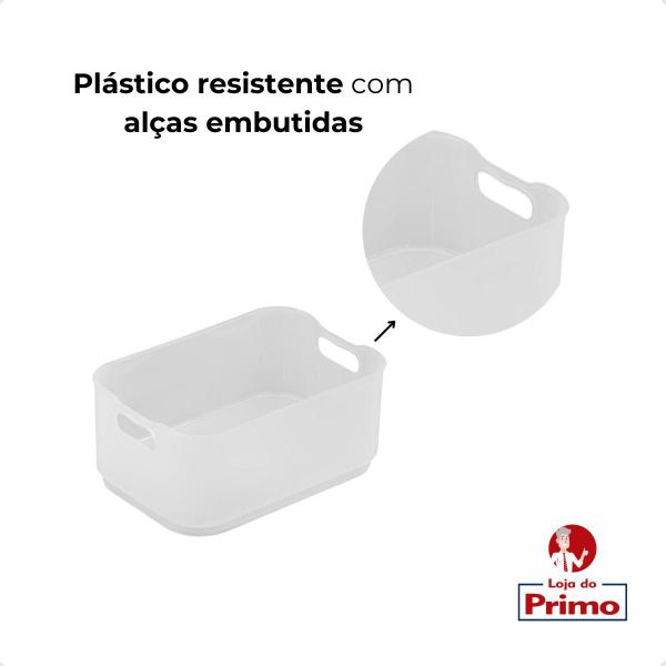 Imagem de Cesto Organizador 0,5L Caixa Multiuso com Alça Branco Arthi