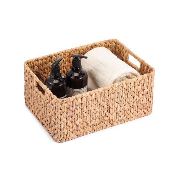 cesto organizador 35cm retangular com aças de palha fibra natural- Oikos Imagem de cesto organizador 35cm retangular com aças de palha fibra natural- Oikos
