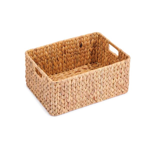 cesto organizador 35cm retangular com aças de palha fibra natural- Oikos Imagem de cesto organizador 35cm retangular com aças de palha fibra natural- Oikos