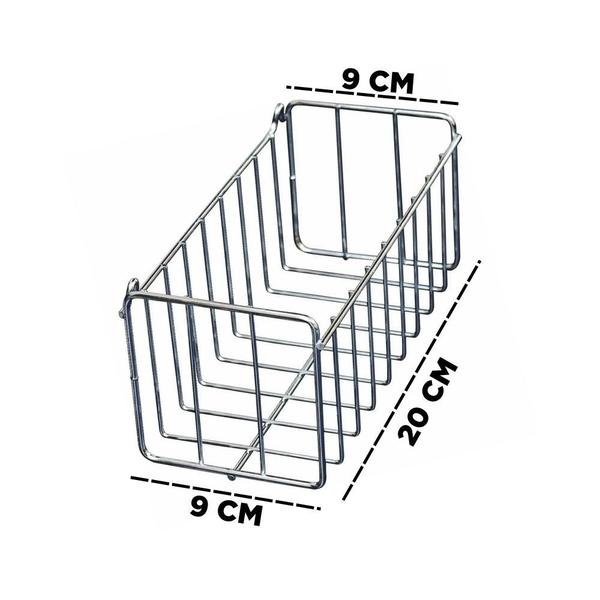 Imagem de Cesto Organizador Aramado Multiuso Preto Branco Cromado 20x9 Para 