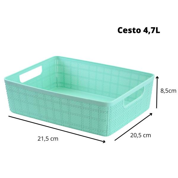 Imagem de Cesto Organizador Armário Lavanderia Multiuso Rattan, 4.7L