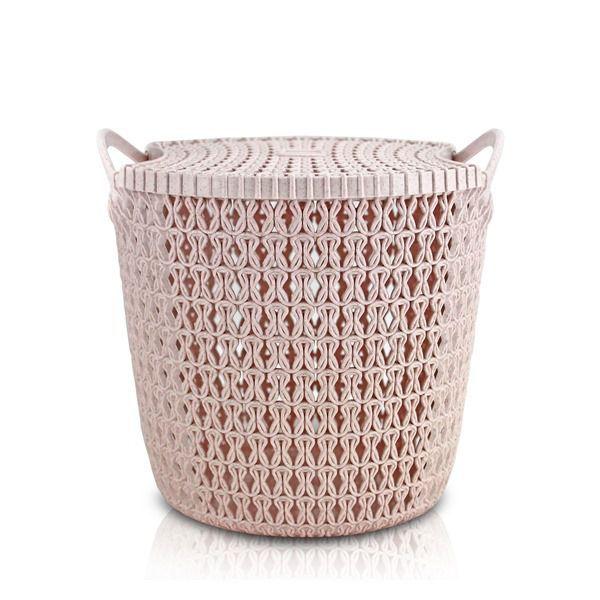Cesto Organizador com Tampa Pequeno (P) Rattan - Jacki Design Imagem de Cesto Organizador com Tampa Pequeno (P) Rattan