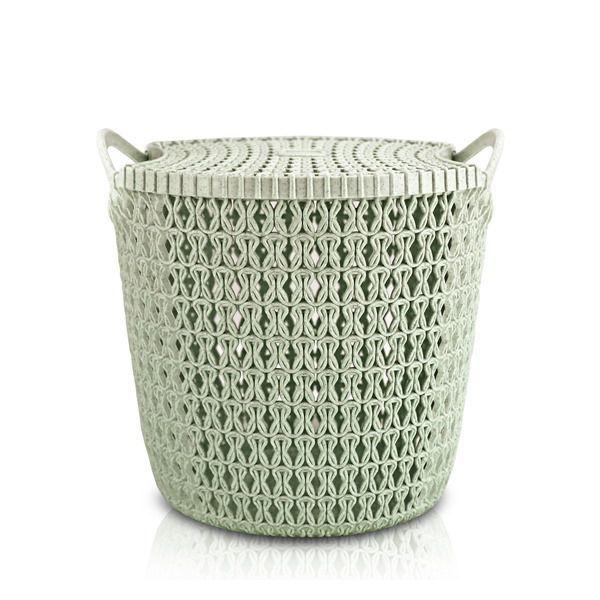 Cesto Organizador com Tampa Pequeno (P) Rattan - Jacki Design Imagem de Cesto Organizador com Tampa Pequeno (P) Rattan