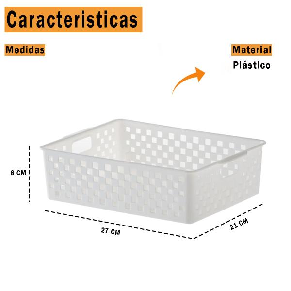 Imagem de Cesto Organizador de Plástico Para Guarda Roupa Cozinha Banheiro Prateleira-891