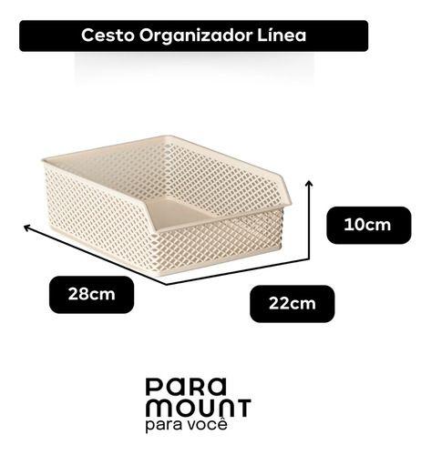 Imagem de Cesto Organizador Decorativo Empilhável 28 x 22 x 10cm Línea