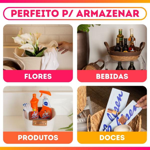 Cesto Organizador Decorativo Retangular 36x27x20cm De Fibra Natural Com Alça Mocca - Paramount Imagem de Cesto Organizador Decorativo Retangular 36x27x20cm De Fibra Natural Com Alça Mocca - Paramount