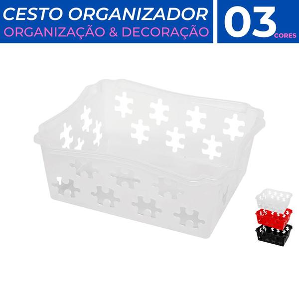 Imagem de Cesto Organizador Empilhável Multiuso Armário Gaveta 20x15