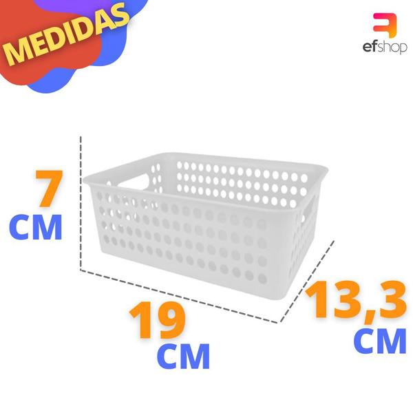 Imagem de Cesto Organizador Gaveta Armário Trama Rattan Multiuso 19x7