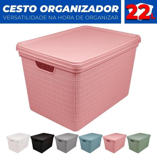 Imagem de Cesto Organizador Juta 22 L Empilhável Multiuso Roupa Objetos