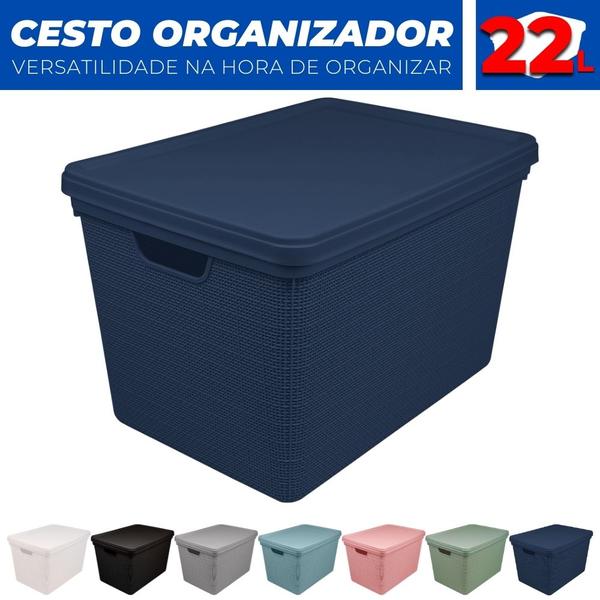 Imagem de Cesto Organizador Juta 22 L Empilhável Multiuso Roupa Objetos